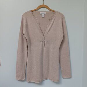 Soft Surroundings Acrylic, Nylon, Cashmere Sweater, Oatmeal, Women's Small